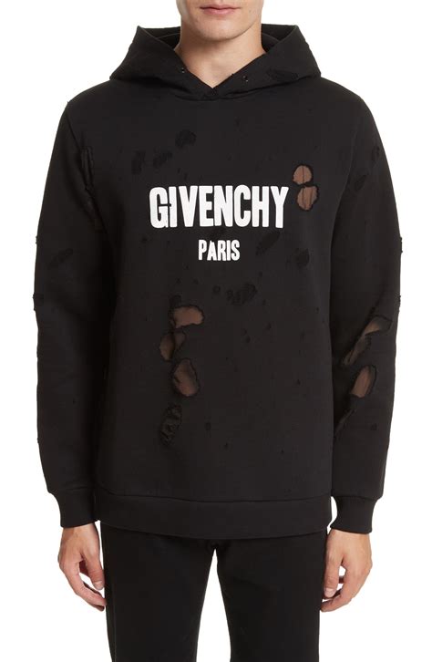 givenchy paris distressed hoodie red|givenchy destroyed short sleeve.